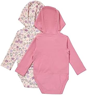 Hanes Baby Pure Comfort Long Sleeve Hoodie Bodysuits, Infant Bodysuits - Image 2