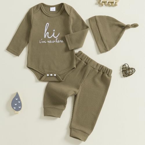 Giraropa Newborn Baby Boy Clothes Rib Knit Romper Jumpsuit Solid Sweater - Image 2
