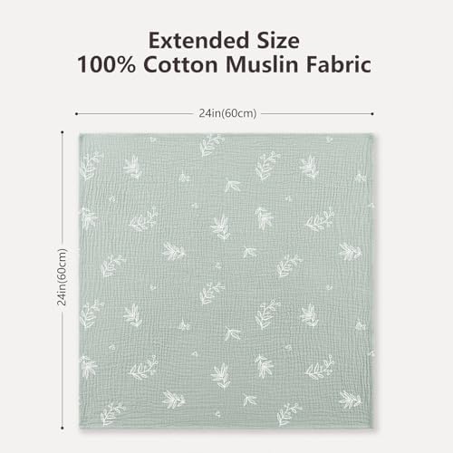 Susurration Muslin Burp Cloths 24x24 Inches Ultra Soft 100% Cotton | 7 Pack - Image 2