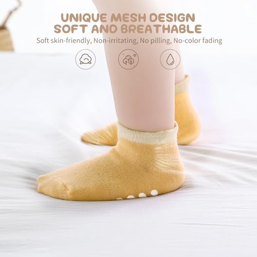 Aroveea Toddler Socks Non Slip Grip Ankle Baby 12 Pack - Image 3