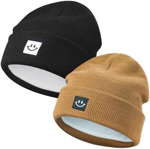 MaxNova 2 Pack Baby Beanie Fleece Lined Knit Toddler Hat by MaxNova