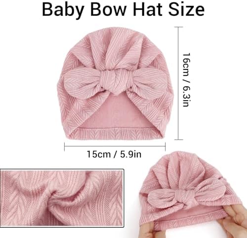 DRESHOW BQUBO Newborn Baby Bow Knot Turban Hat Hospital Hat Baby Infant Beanie - Image 6