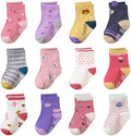 Toddler Non Slip Grips Socks Kids Anti Skid Baby Boys Girls Cotton Crew Socks by AMENLAN