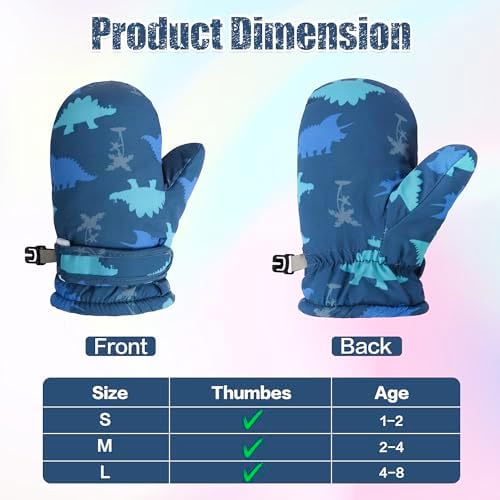 Toddler Mittens Lined Fleece Snow Gloves - Image 4