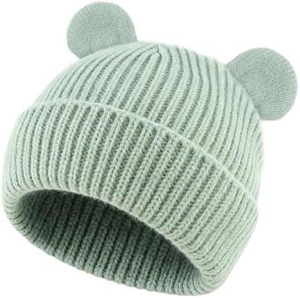 Bear Baby Beanie Knitted Baby Winter Hat Infant Toddler Boys Girls Beanie - Image 2