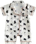 Kuriozud Baby Girl Boy Romper Pajamas Onesie Short Sleeve Button Down Pjs by Kuriozud