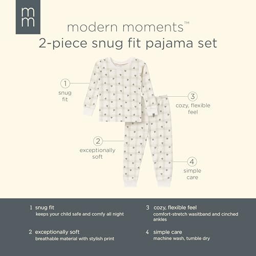 Modern Moments by Gerber Baby Holiday 2 Piece Tight Fitting Pajamas - Image 6
