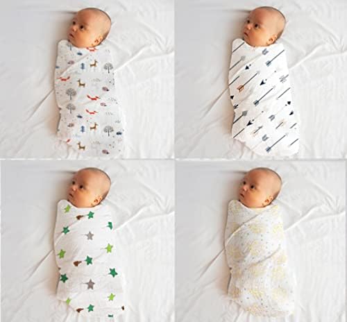 100% Muslin Swaddle Blankets, Baby Swaddling Blankets - Image 2