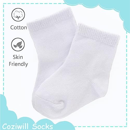 Baby Socks Infant White Crew Socks Baby Girls Soft Newborn Dress Sock Boys - Image 4