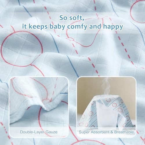 Baby Swaddle Blankets, Bamboo Muslin Receiving Blanket | 1-Pack, Lightweight & - Image 3