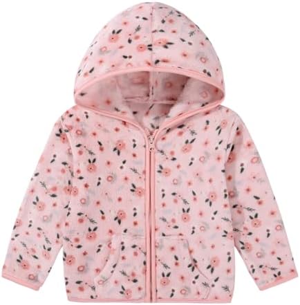 Toddler Baby Girl Fleece Jackets Fall Clothes Hooded Zip Fuzzy Coats by Adarl