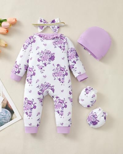Mikrdoo Newborn Baby Girl Clothes Long Sleeve Romper - Image 4