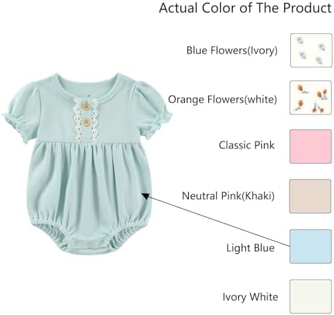 Ruliby Baby Girls Clothes Cotton Bubble Romper Summer Newborn Outfits | - Image 2