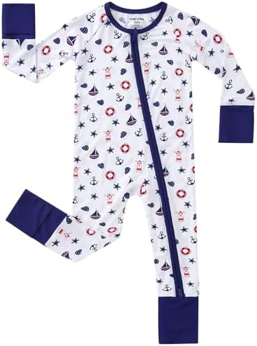 pureborn Baby Sleeper Viscose from Bamboo Zipper Footies Pjs 0-24 Months | by pureborn