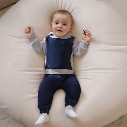 Infant Baby Boy Fall Winter Clothes Outfit Hooded Long Sweatshirt Pant Set - Image 2