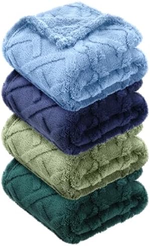 VitalCozy 4 Pcs Fleece Baby Blankets 3D Plush Soft Newborn, Warm Receiving by VitalCozy