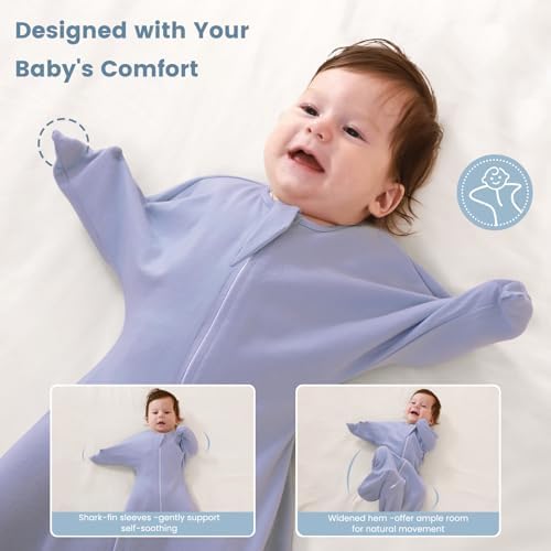 ZIGJOY Swaddle Sleep Sack 3-6 Months, 1.0 Tog Cotton Baby Swaddle Blanket - Image 4