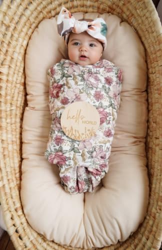 Little Jump Stretchy Jersey Knit Swaddle Blankets, Premium Cotton Floral Baby - Image 5