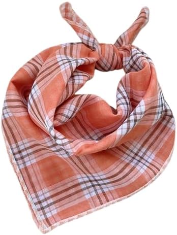 Double Layers Two Tones Dog Cotton Bandana Bibs Scarf DCB09 P&W by Pemilosci