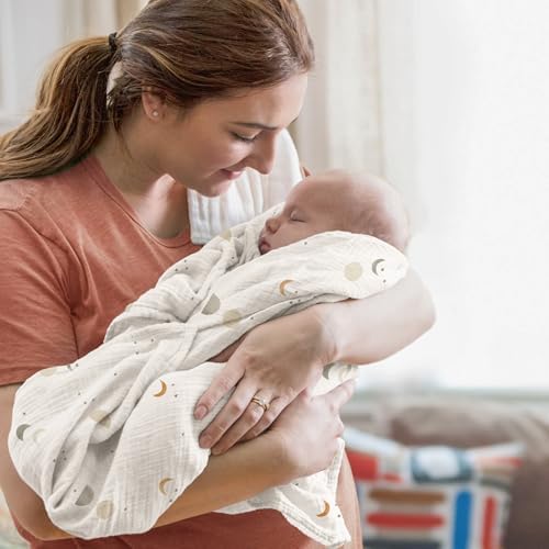 Bearmoss Muslin Swaddle Blankets, 40 x 38 inches Baby Swaddle - Image 2