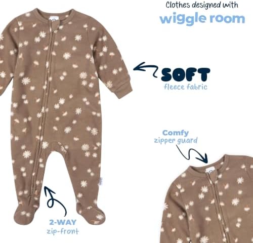 Gerber Baby Girls' Toddler Fleece Footed Pajamas 3-pack - Image 6
