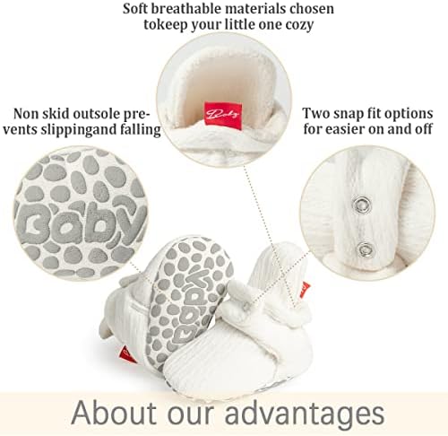 ohsofy Newborn Baby Cotton Booties Stay On Slipper Winter Warm Soft Shoes - Image 4