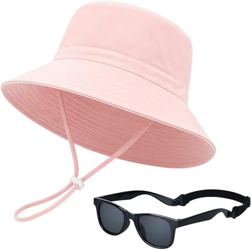 Toddler Baby Sun Hat and Polarized Sunglasses Set by KMOLY