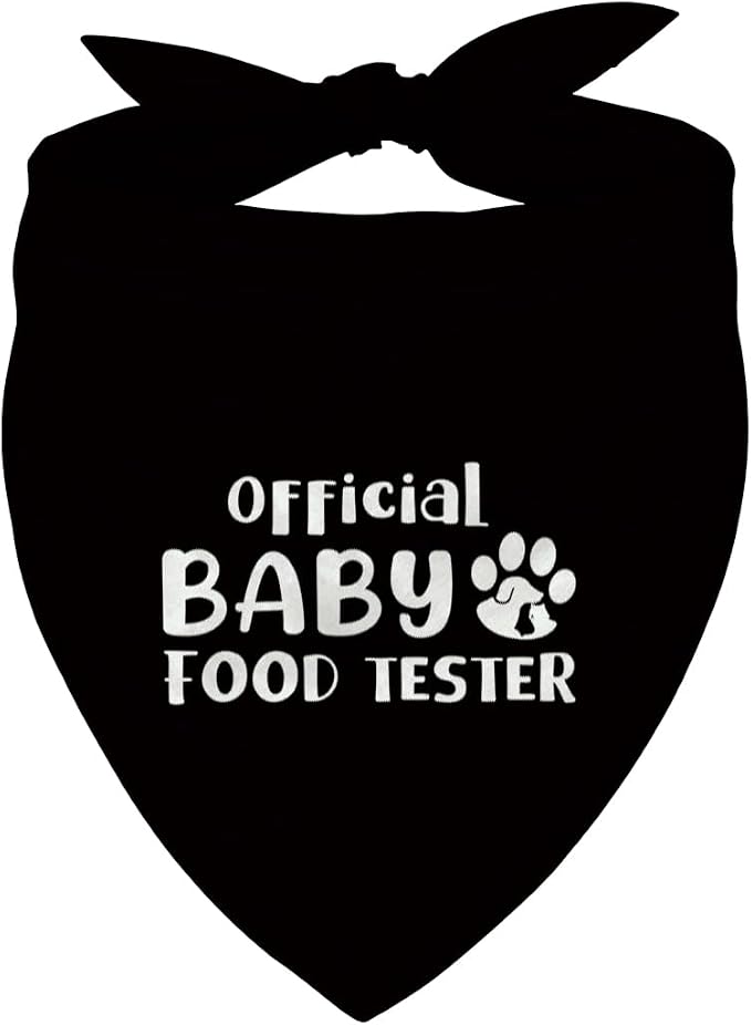 Official Food Tester Dog Bandana, Funny Pregnancy Announcement Pet Scarf by Unknown