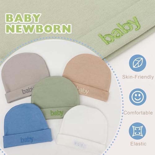 BQUBO Newborn Baby Hat Mittens Socks Set Infant Cotton Beanie Gloves Thick Warm - Image 7
