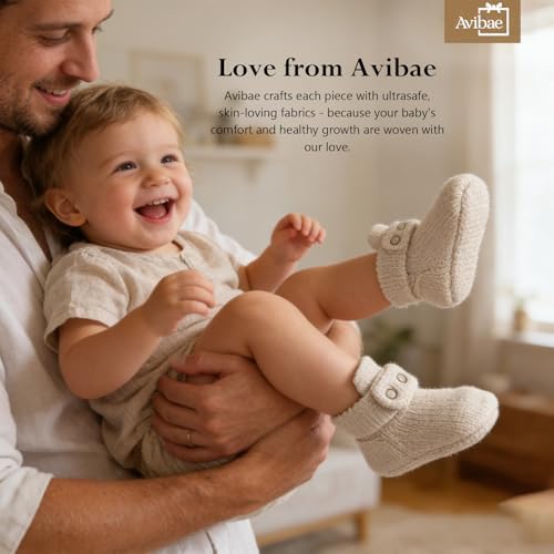 Avibae Baby Booties, Warm Infant Girl Boy Socks Bootie, Newborn Knit Shoes - Image 5