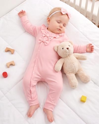 Mikrdoo Newborn Baby Girl Clothes Long Sleeve Romper - Image 3