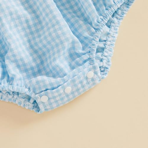 Baby Boy Girl Bubble Romper Short Sleeve Collar Summer Bodysuit - Image 7