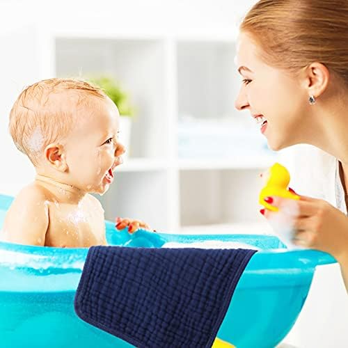 Tatuo 8 Pcs Baby Muslin Bibs & Burp Cloths 6 Absorbent Layer 100% Cotton Unisex - Image 6