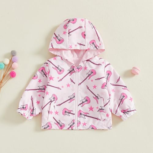 Toddler Girl Windbreaker Jacket Strawberry Baby Girls Hooded Fall Jackets Long - Image 4