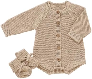 LAWKUL Cotton Baby Sweater and Booties Set by LAWKUL