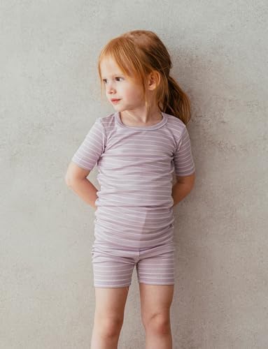 AVAUMA Stripe Pattern Baby Boys Girls Pajama Set Kids Toddler Snug fit Ribbed - Image 2