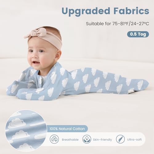 ZIGJOY Swaddle Sleep Sack 6-12 Months, 1.0 Tog Cotton Baby Swaddle Blanket - Image 5