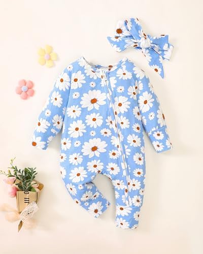 Mikrdoo Newborn Baby Girl Clothes Long Sleeve Romper - Image 2