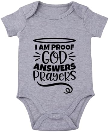 listery I'M Proof That God Answers Prayers Baby Bodysuit Baby Religious Infant by listery