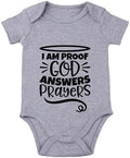 listery I'M Proof That God Answers Prayers Baby Bodysuit Baby Religious Infant by listery