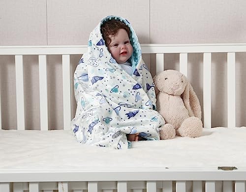 CREVENT Minky Baby Blanket for Girls Boys, Soft Plush Receiving Blanket for - Image 3