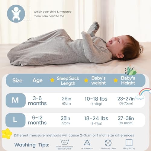 ZIGJOY Swaddle Sleep Sack 6-12 Months, 1.0 Tog Cotton Baby Swaddle Blanket - Image 2