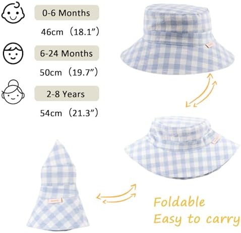 Bamery Baby Toddler Girls Bucket Hat Newborn Sun Hats - Image 6