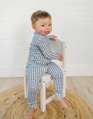 moimoln Cotton Modal Baby Toddler Pajamas Check Solid Leopard 6M-8Y - Image 6