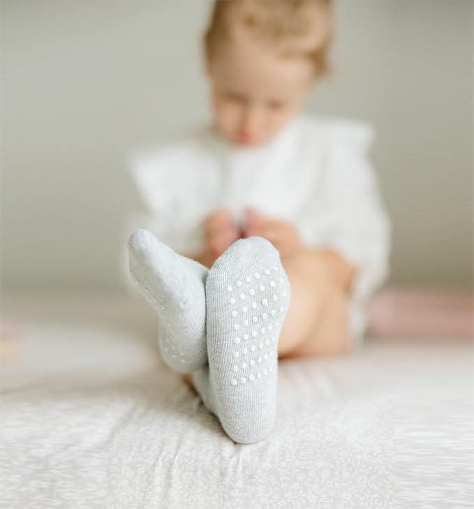 Baby Toddlers Crew Socks with Non-Slip Grip 12 Pack Cotton Stretch Socks | Soft - Image 3