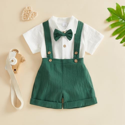 PUHHAPIEY Baby Boy Gentleman Wedding Outfit Dress Romper Suspender Pants | 0 3 - Image 3
