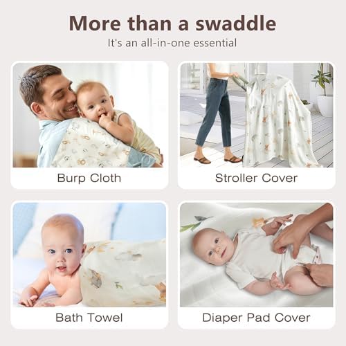 Muslin Baby Swaddle Blankets, Breathable 100% Rayon from Bamboo Receiving - Image 6
