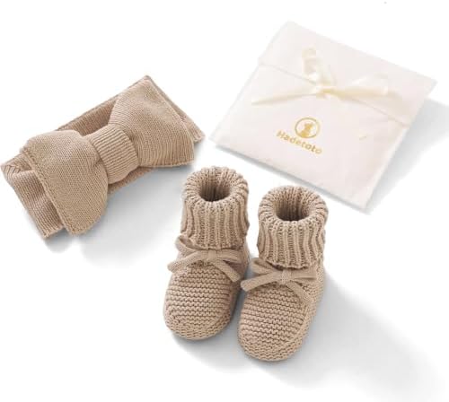 Hadetoto Baby Headband and Booties Set, 100% Organic Cotton by Hadetoto