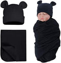 PESAAT Cotton Baby Swaddle Hat Set Newborn Infant Hats Receiving Blankets by Pesaat