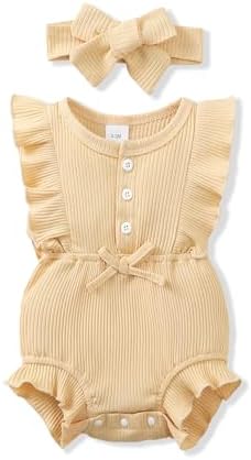 Renotemy Baby Girl Clothes Summer Rompers Cute Outfits Preemie-18 Months | by Renotemy